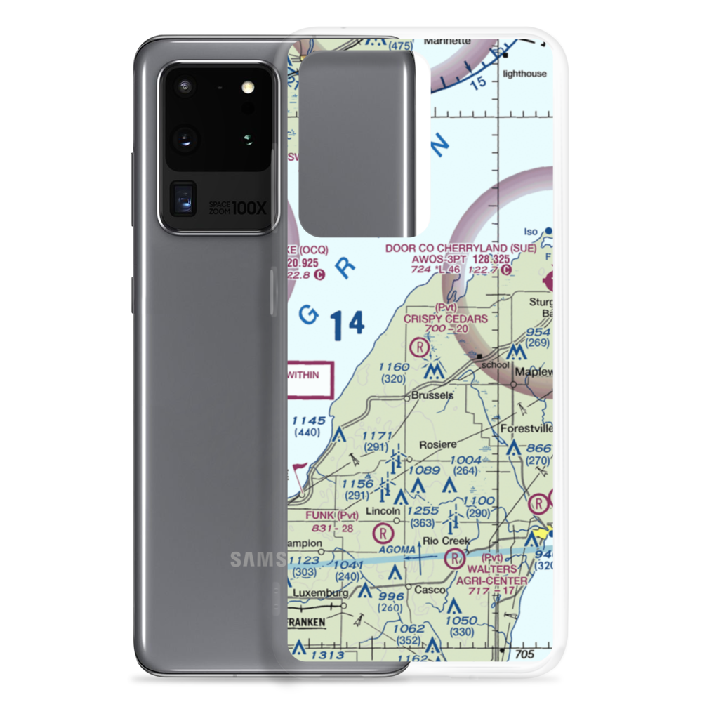 Crispy Cedars Airport (7WI8) VFR Sectional Samsung Case Samsung Galaxy S20 Ultra model shown