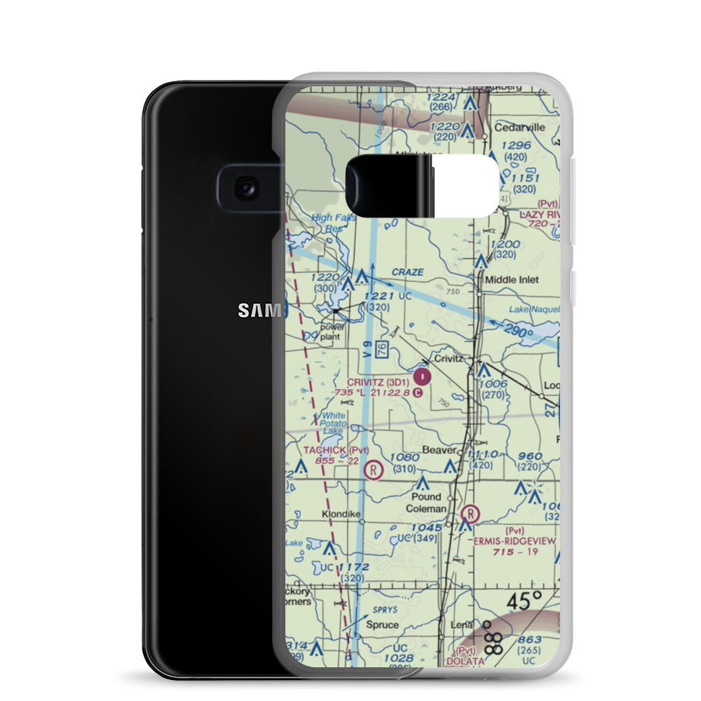 Crivitz Municipal Airport (3D1) VFR Sectional Samsung Case Samsung Galaxy S10e model shown