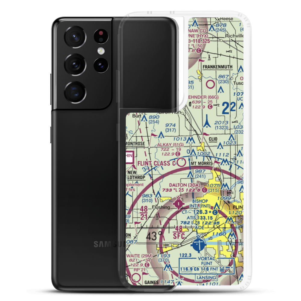 Crompton's Private Strip (MI05) VFR Sectional Samsung Case Samsung Galaxy S21 Ultra model shown