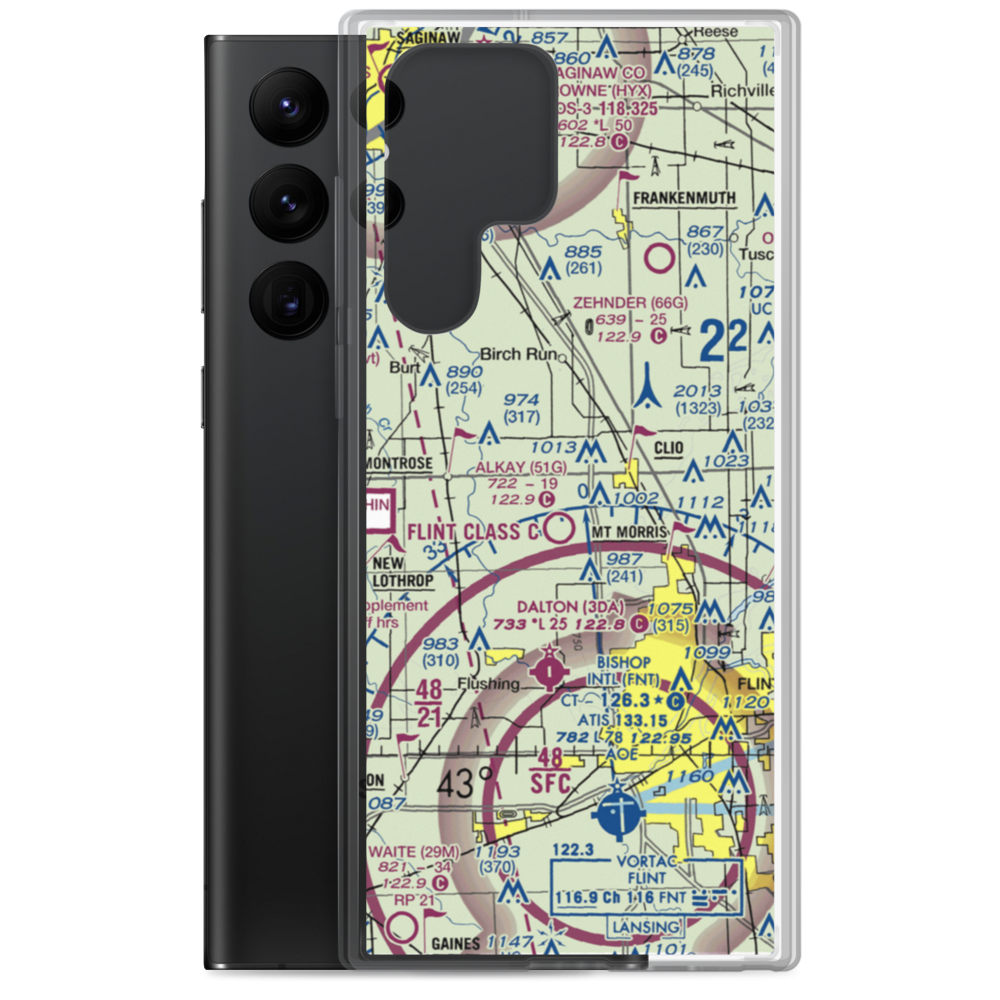 Crompton's Private Strip (MI05) VFR Sectional Samsung Case Samsung Galaxy S22 Ultra model shown