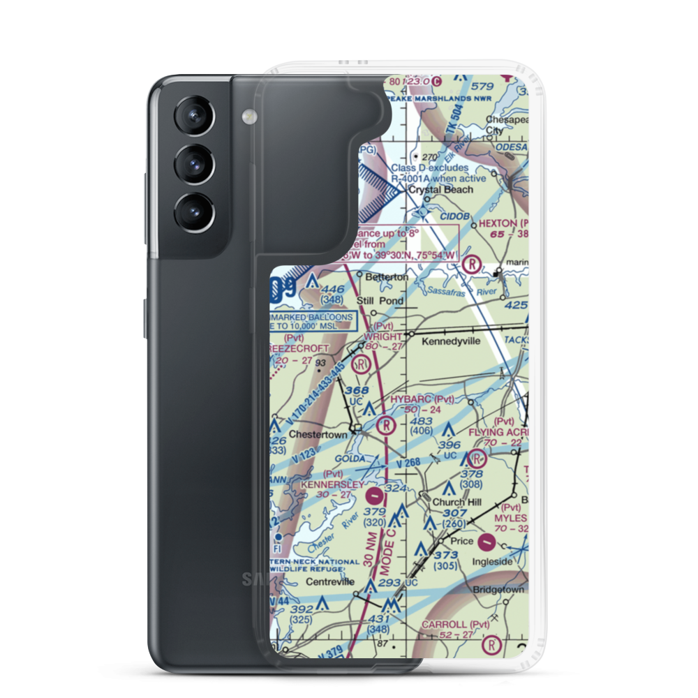 Cromwell Farm Airport (MD63) VFR Sectional Samsung Case Samsung Galaxy S21 model shown