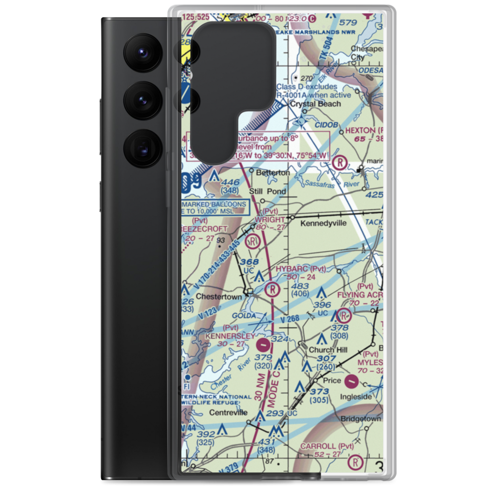 Cromwell Farm Airport (MD63) VFR Sectional Samsung Case Samsung Galaxy S22 Ultra model shown