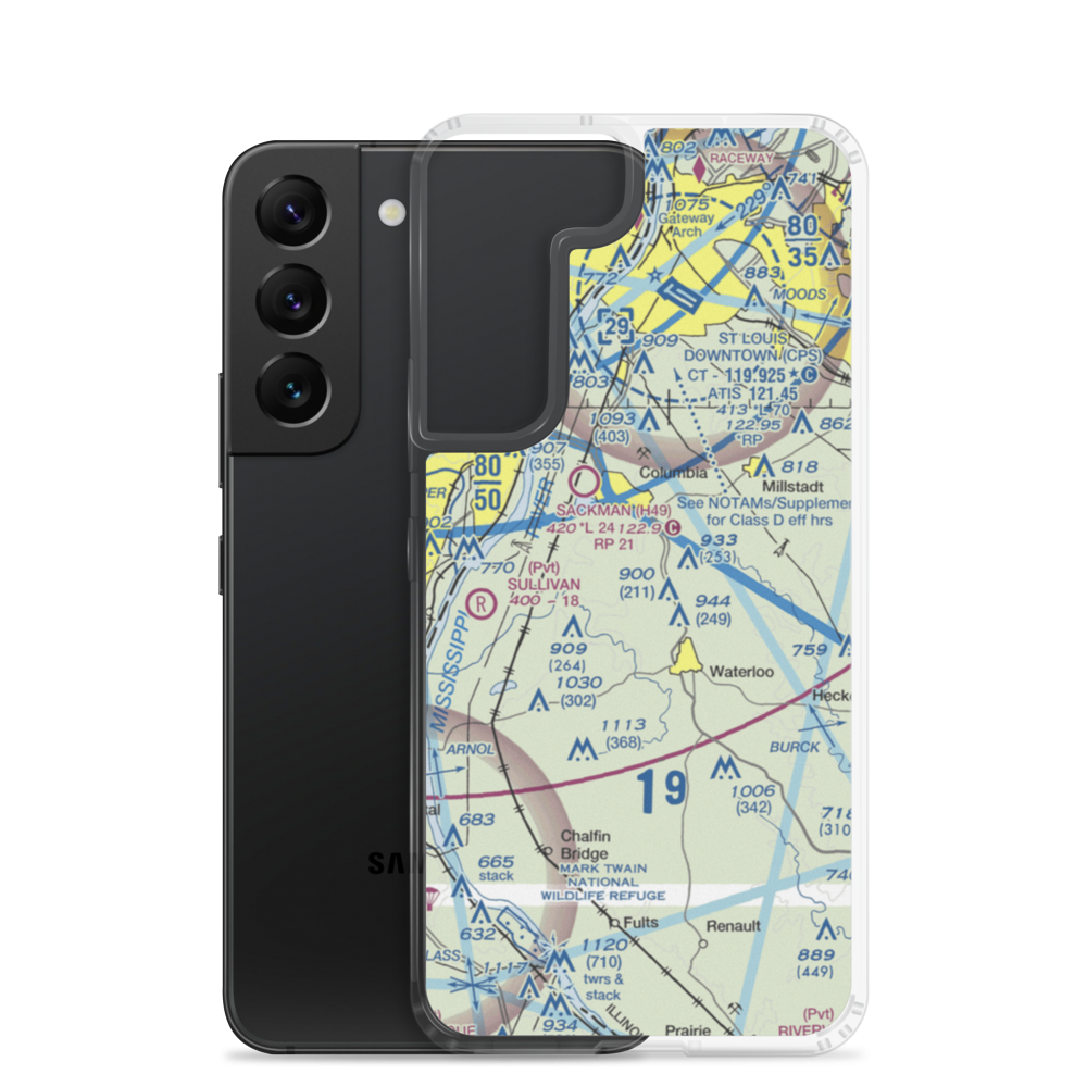 Crook Restricted Landing Area (IL18) VFR Sectional Samsung Case Samsung Galaxy S22 model shown