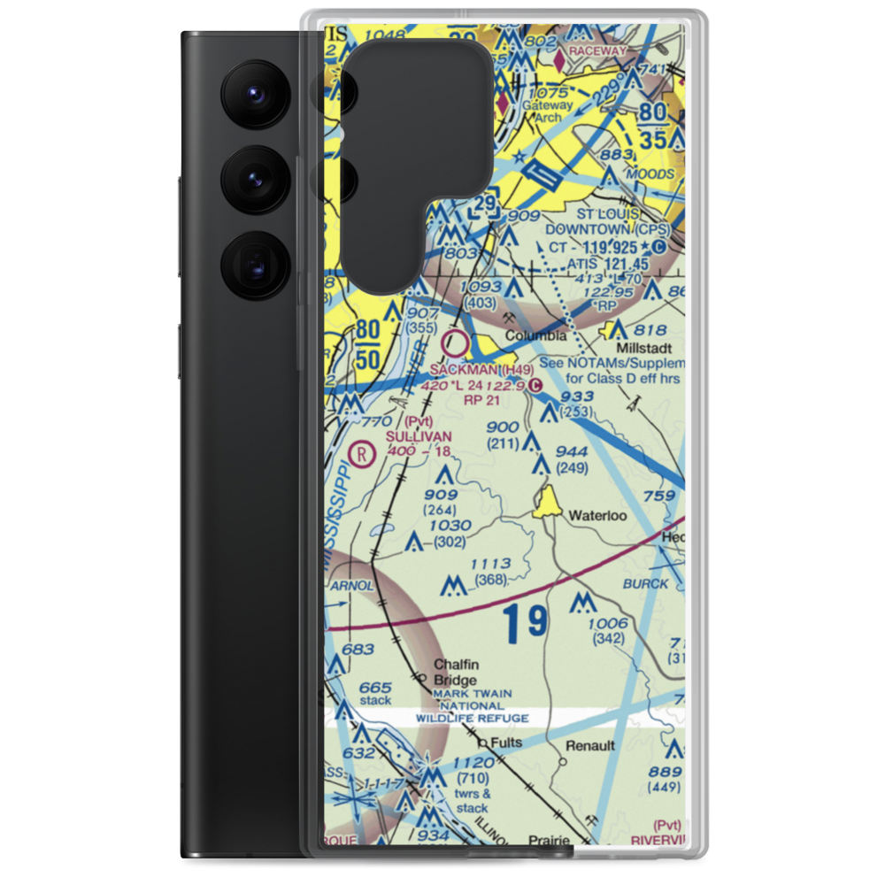 Crook Restricted Landing Area (IL18) VFR Sectional Samsung Case Samsung Galaxy S22 Ultra model shown