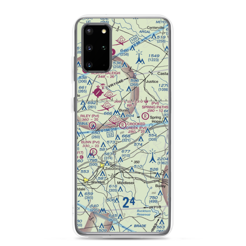 Crooked Creek Airport (7NC5) VFR Sectional Samsung Case Samsung Galaxy S20 Plus model shown