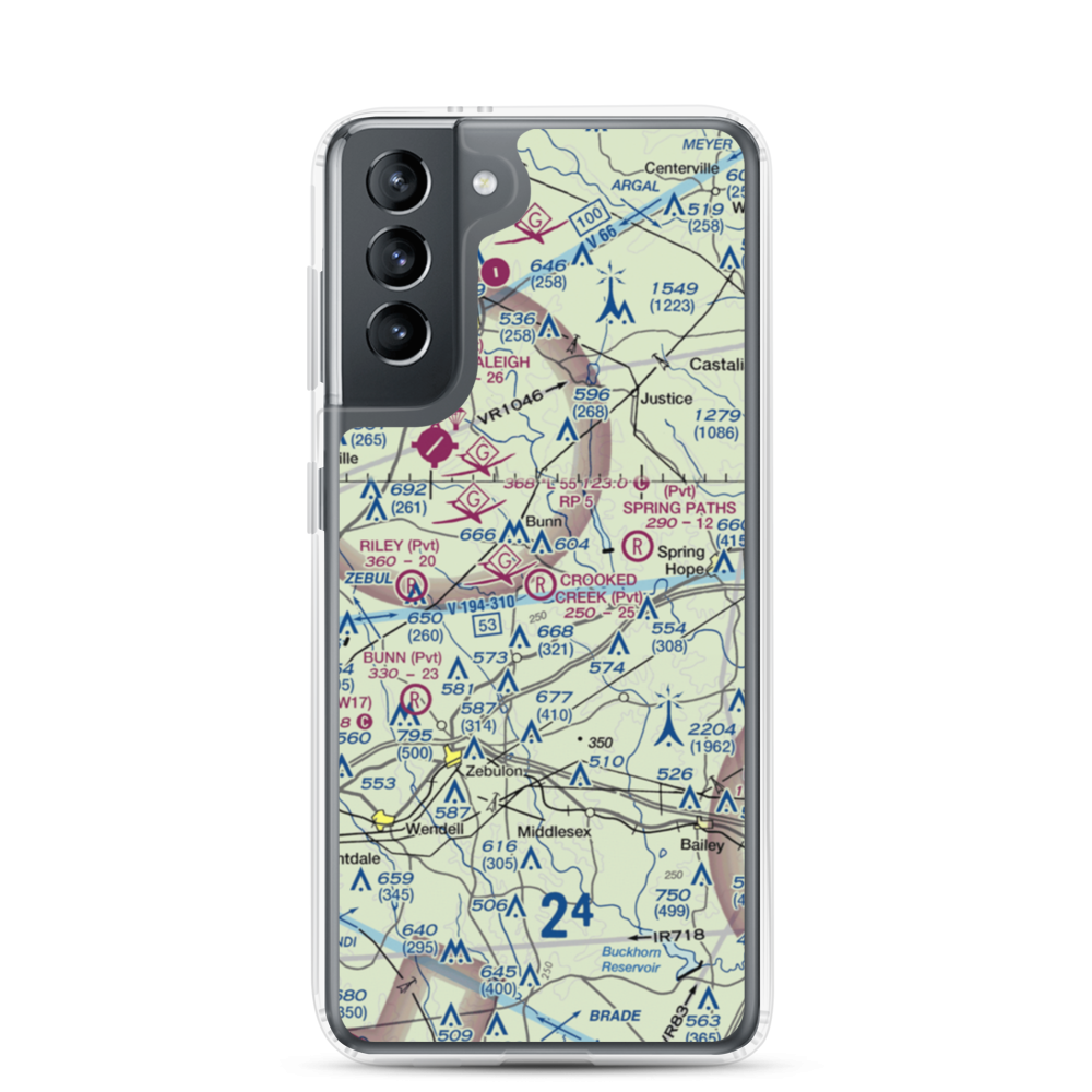 Crooked Creek Airport (7NC5) VFR Sectional Samsung Case Samsung Galaxy S21 model shown
