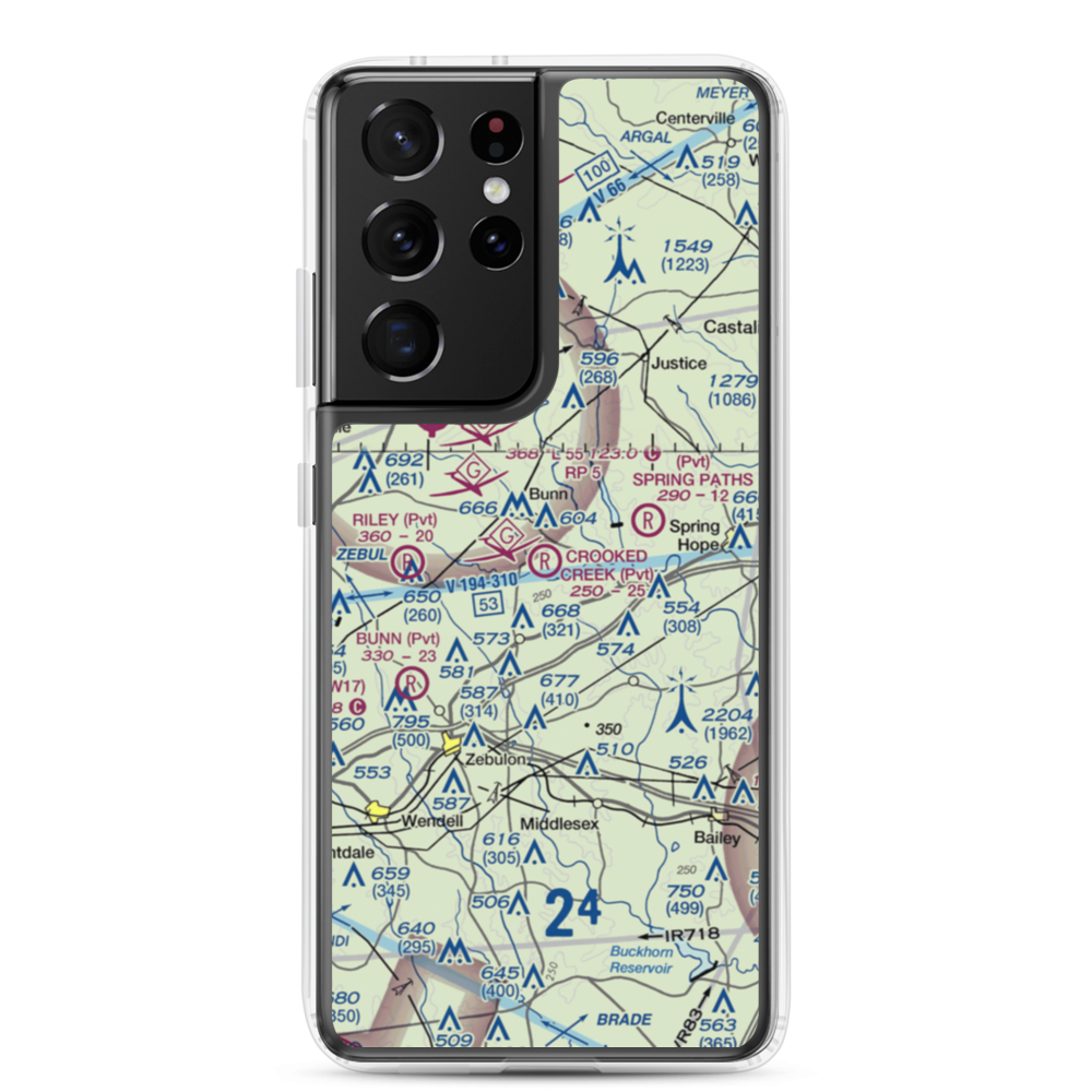 Crooked Creek Airport (7NC5) VFR Sectional Samsung Case Samsung Galaxy S21 Ultra model shown