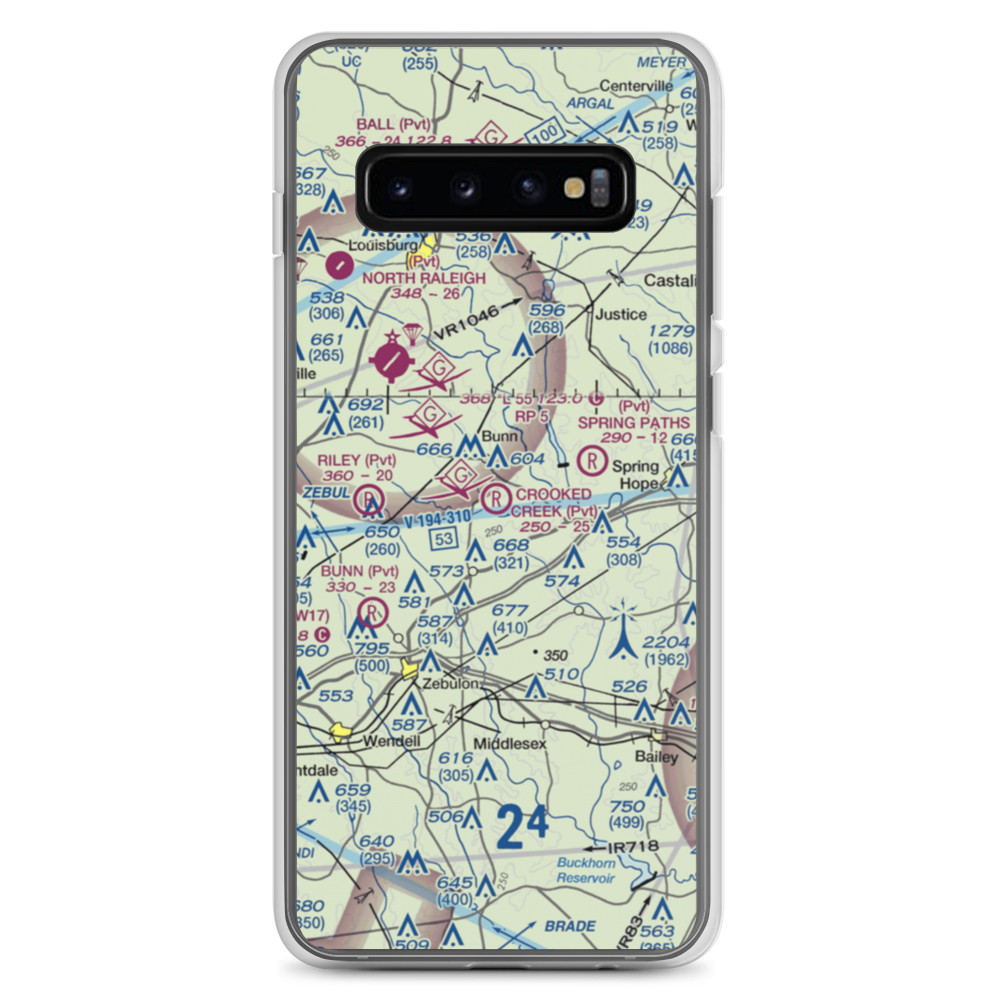 Crooked Creek Airport (7NC5) VFR Sectional Samsung Case Samsung Galaxy S10+ model shown