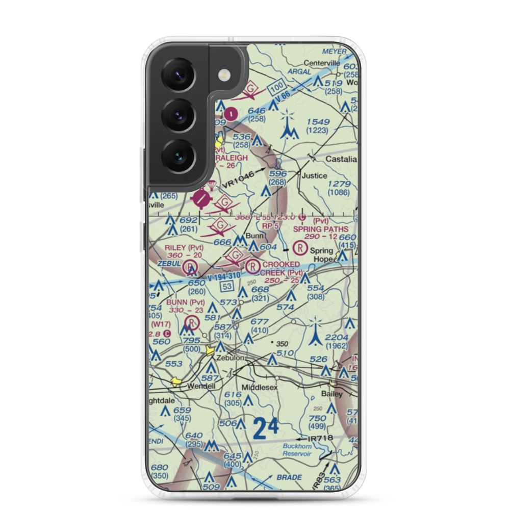 Crooked Creek Airport (7NC5) VFR Sectional Samsung Case Samsung Galaxy S22 Plus model shown
