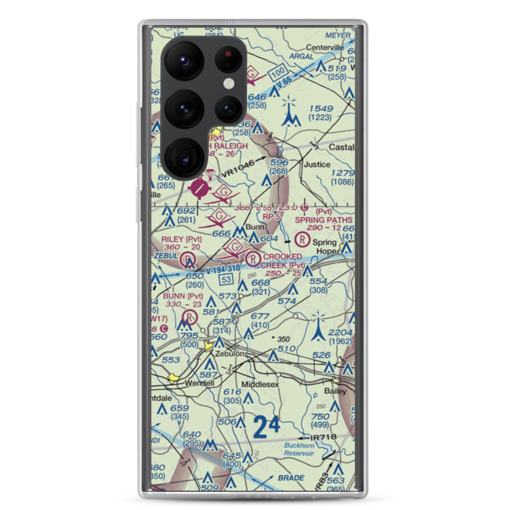 Crooked Creek Airport (7NC5) VFR Sectional Samsung Case Samsung Galaxy S22 Ultra model shown
