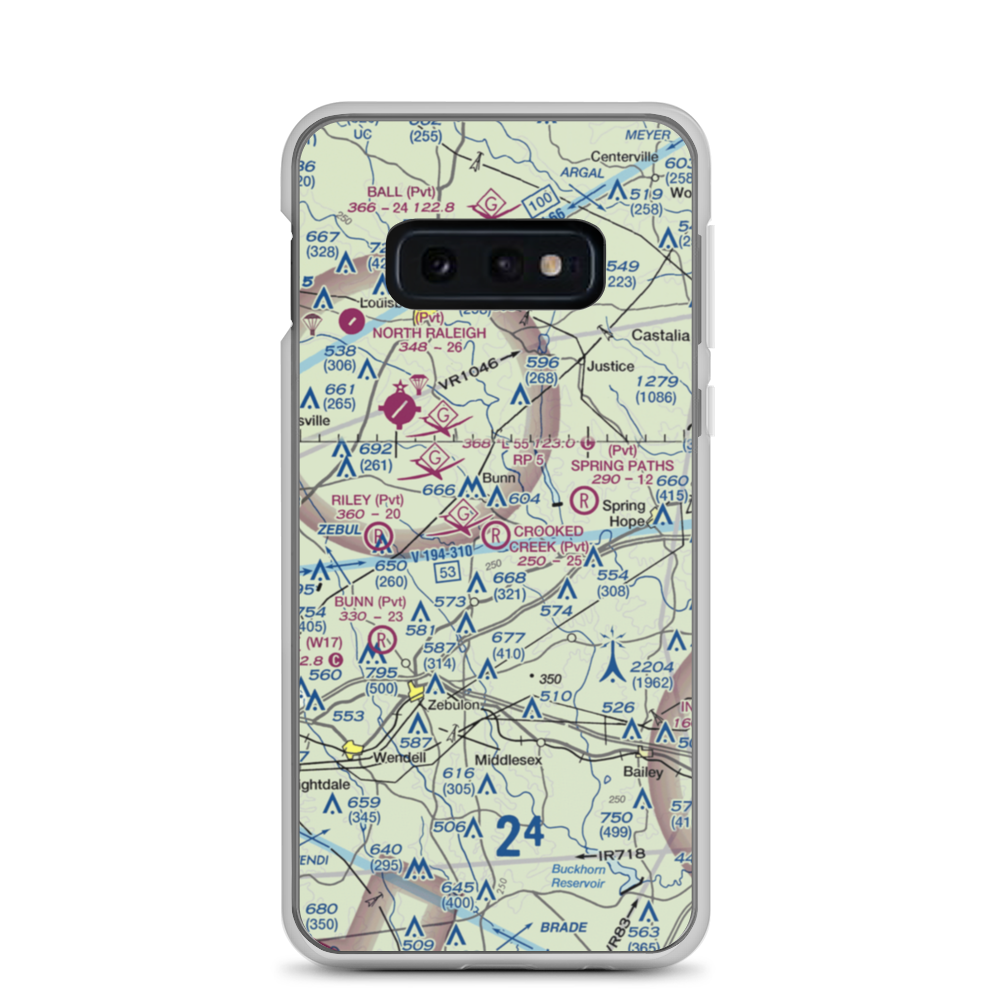 Crooked Creek Airport (7NC5) VFR Sectional Samsung Case Samsung Galaxy S10e model shown