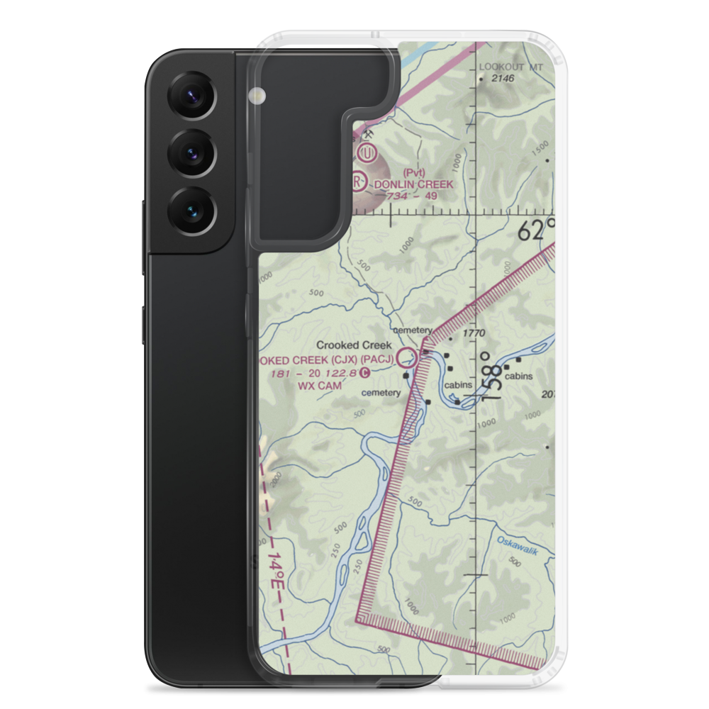 Crooked Creek Airport (CJX) VFR Sectional Samsung Case Samsung Galaxy S22 Plus model shown