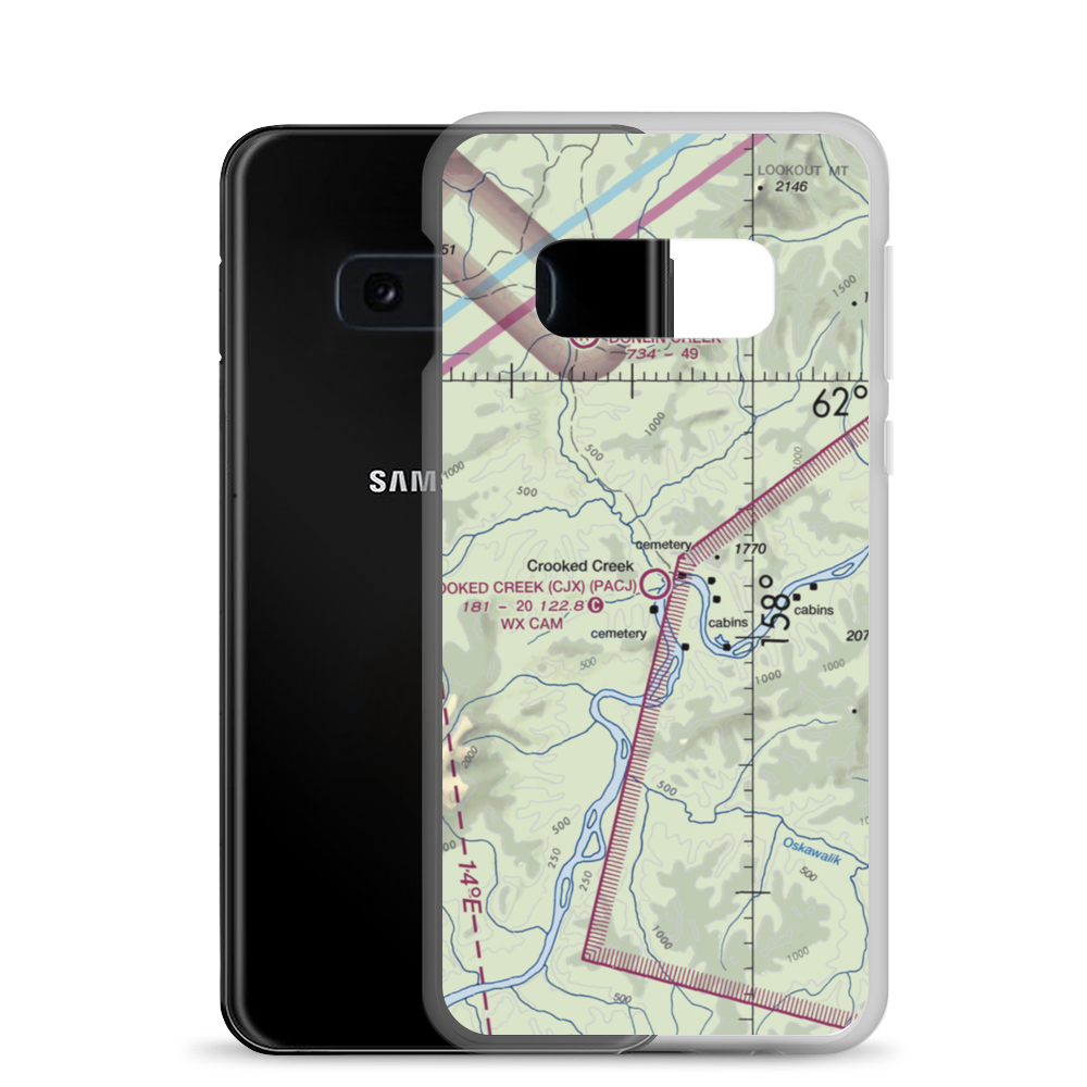 Crooked Creek Airport (CJX) VFR Sectional Samsung Case Samsung Galaxy S10e model shown