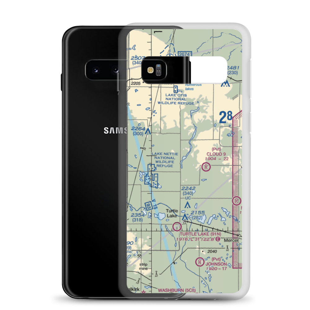 Crooked Lake Airstrip (20ND) VFR Sectional Samsung Case Samsung Galaxy S10 model shown
