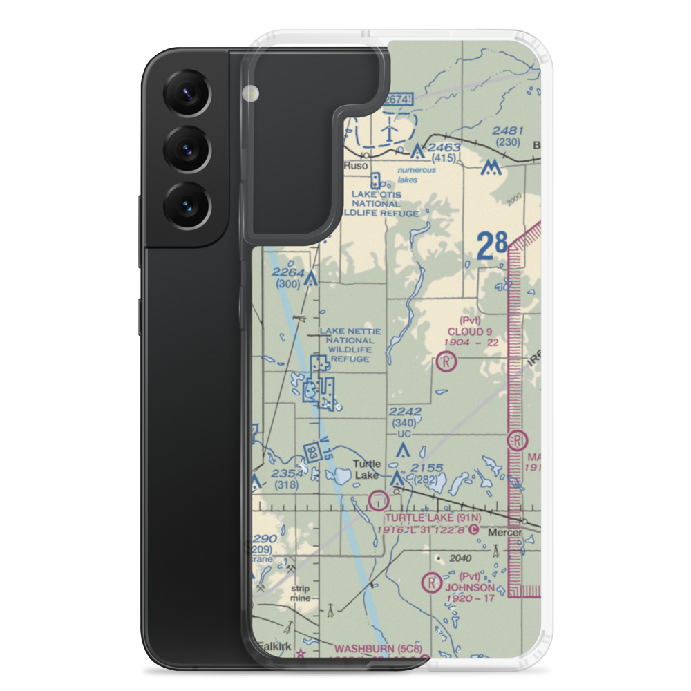 Crooked Lake Airstrip (20ND) VFR Sectional Samsung Case Samsung Galaxy S22 Plus model shown