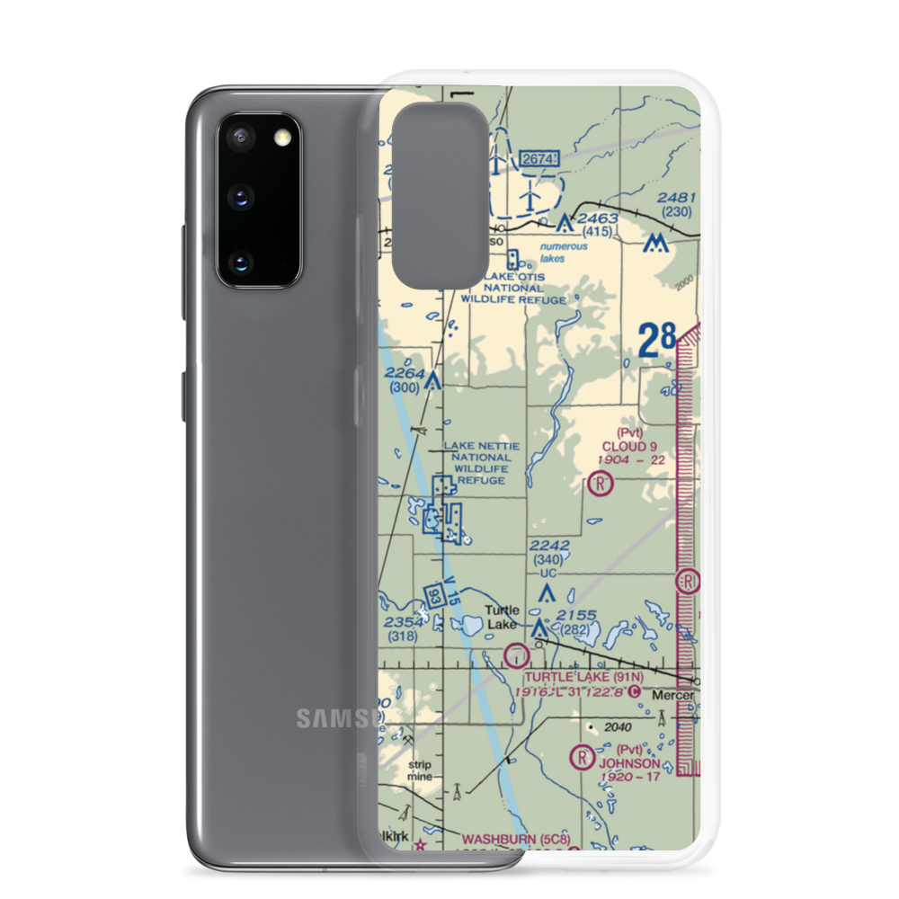 Crooked Lake Airstrip (20ND) VFR Sectional Samsung Case Samsung Galaxy S20 model shown