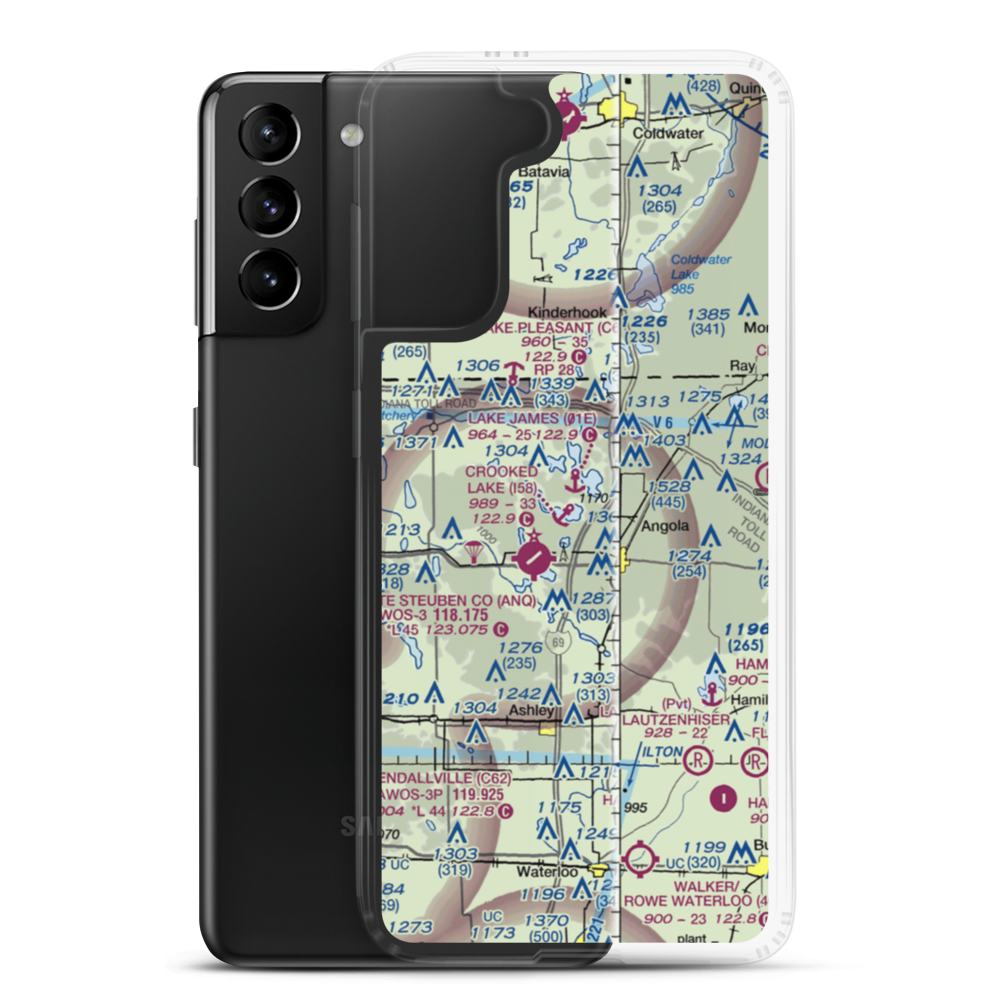 Crooked Lake Seaplane Base (I58) VFR Sectional Samsung Case Samsung Galaxy S21 Plus model shown