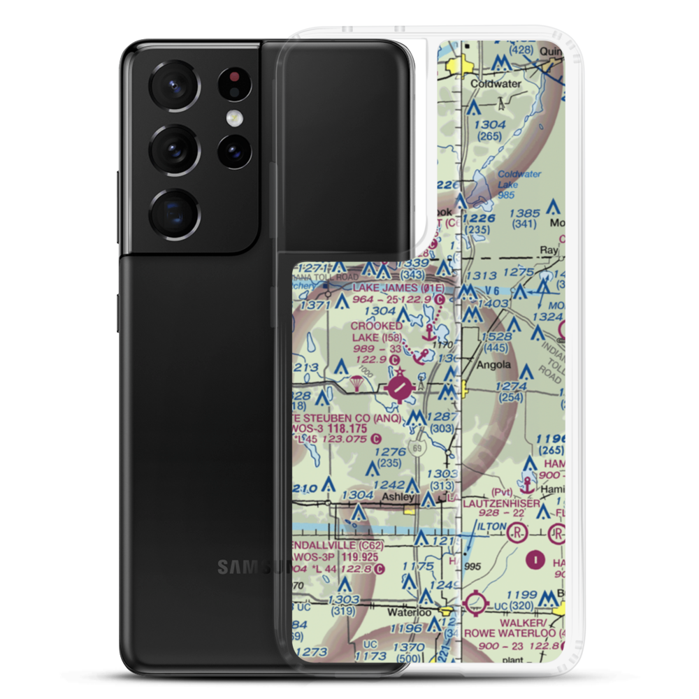 Crooked Lake Seaplane Base (I58) VFR Sectional Samsung Case Samsung Galaxy S21 Ultra model shown