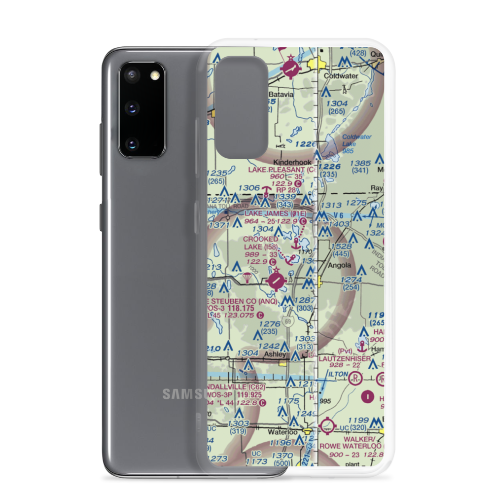 Crooked Lake Seaplane Base (I58) VFR Sectional Samsung Case Samsung Galaxy S20 model shown