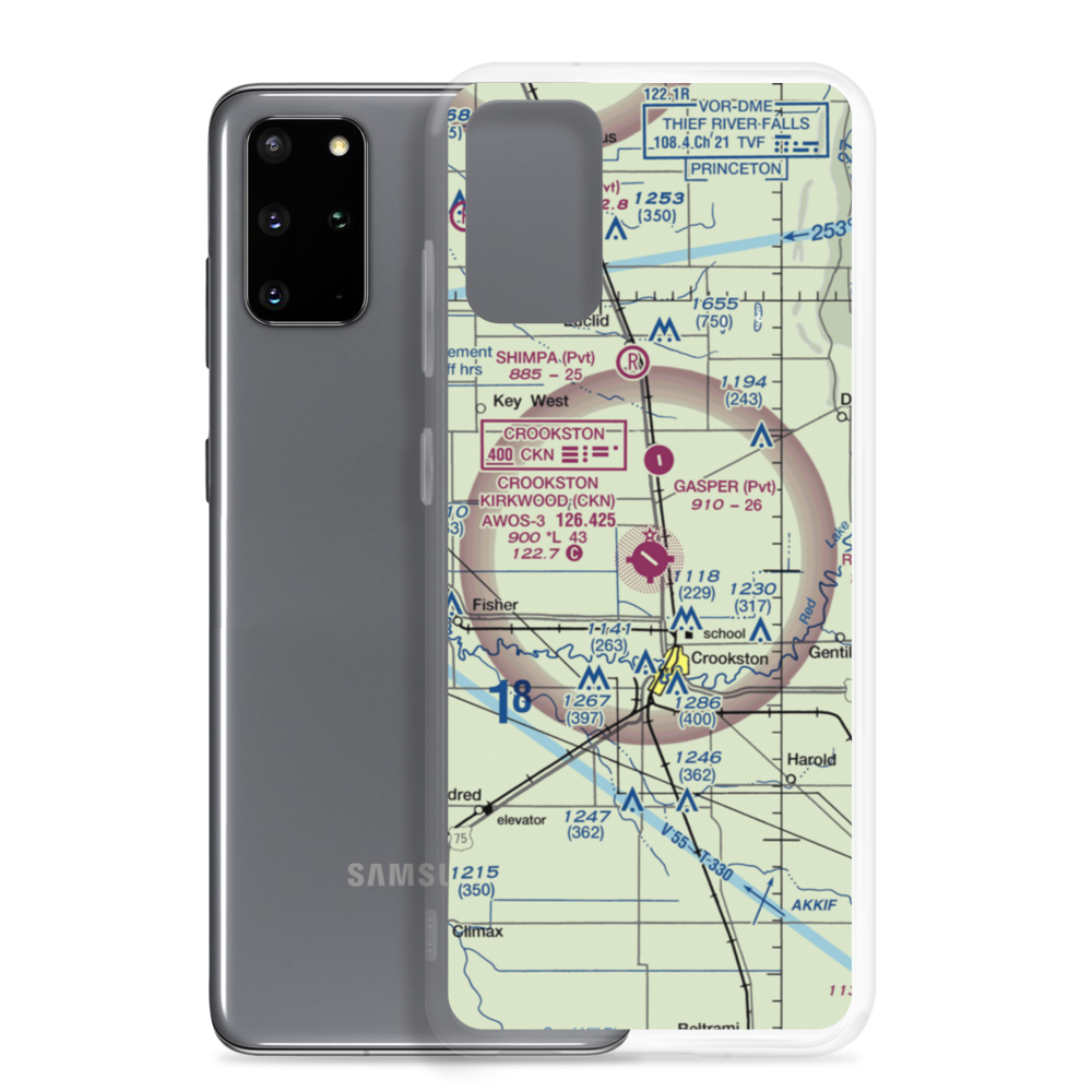 Crookston Municipal Kirkwood Field (CKN) VFR Sectional Samsung Case Samsung Galaxy S20 Plus model shown