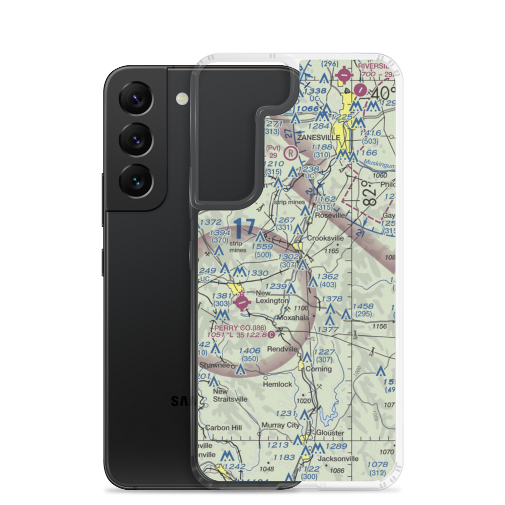 Crooksville Airport (I84) VFR Sectional Samsung Case Samsung Galaxy S22 model shown