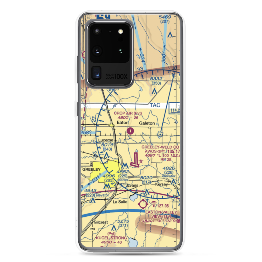 Crop Air Inc Airport (CO48) VFR Sectional Samsung Case Samsung Galaxy S20 Ultra model shown