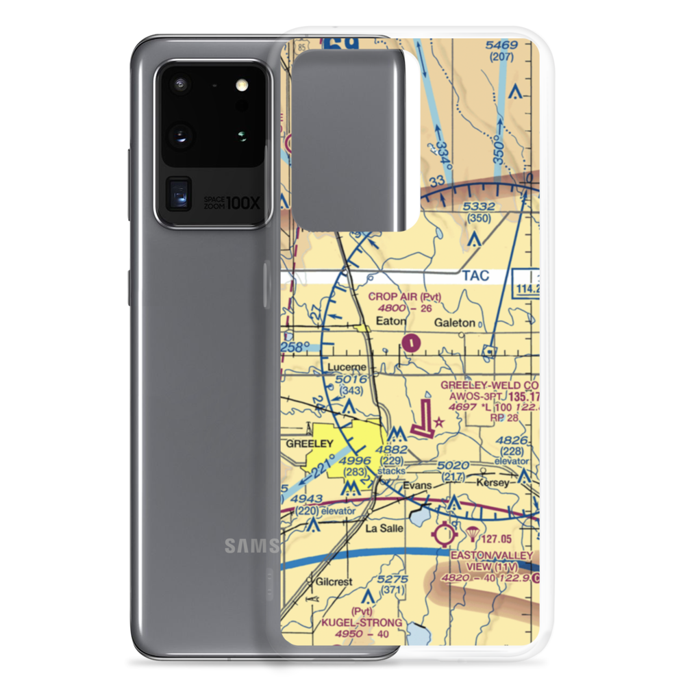 Crop Air Inc Airport (CO48) VFR Sectional Samsung Case Samsung Galaxy S20 Ultra model shown