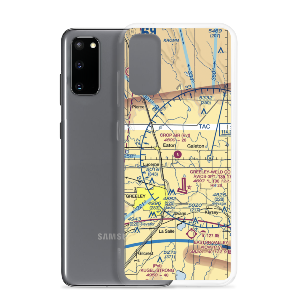 Crop Air Inc Airport (CO48) VFR Sectional Samsung Case Samsung Galaxy S20 model shown