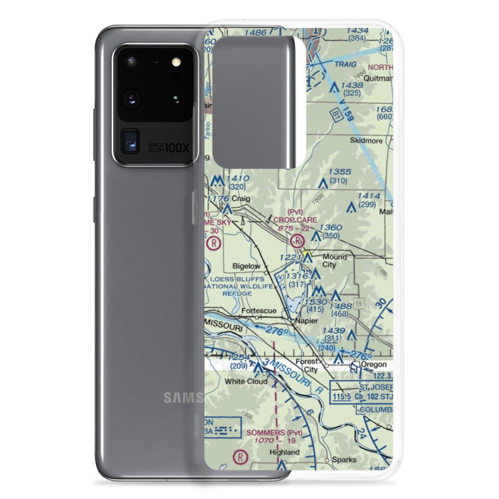 Crop Care Airport (4MO7) VFR Sectional Samsung Case Samsung Galaxy S20 Ultra model shown