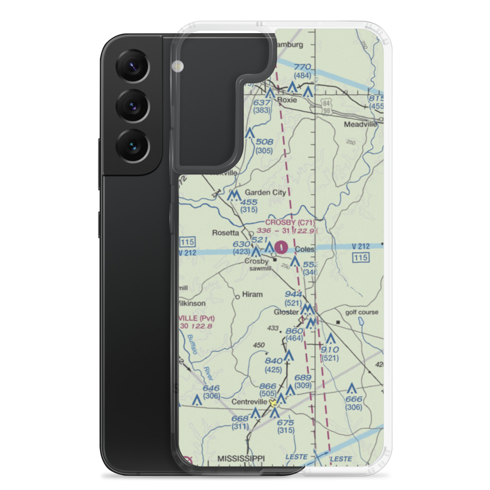 Crosby Municipal Airport (C71) VFR Sectional Samsung Case Samsung Galaxy S22 Plus model shown
