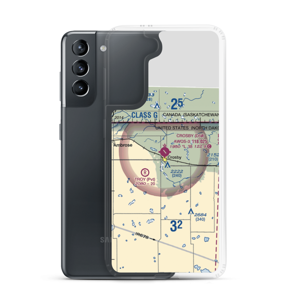 Crosby Municipal Airport (D50) VFR Sectional Samsung Case Samsung Galaxy S21 model shown