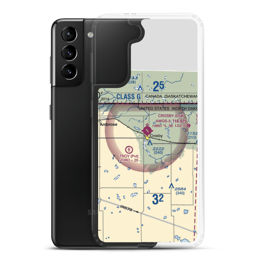 Crosby Municipal Airport (D50) VFR Sectional Samsung Case Samsung Galaxy S21 Plus model shown