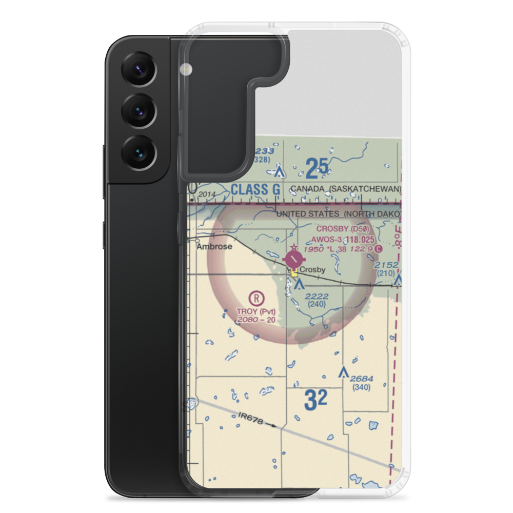 Crosby Municipal Airport (D50) VFR Sectional Samsung Case Samsung Galaxy S22 Plus model shown