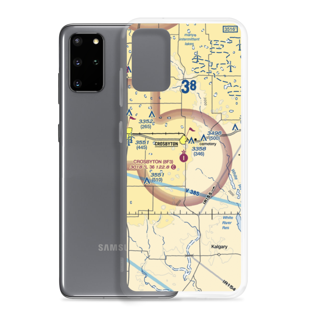 Crosbyton Municipal Airport (8F3) VFR Sectional Samsung Case Samsung Galaxy S20 Plus model shown