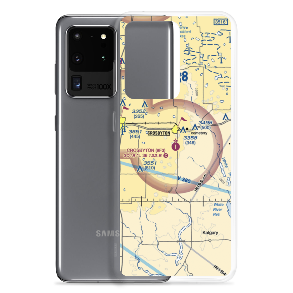 Crosbyton Municipal Airport (8F3) VFR Sectional Samsung Case Samsung Galaxy S20 Ultra model shown