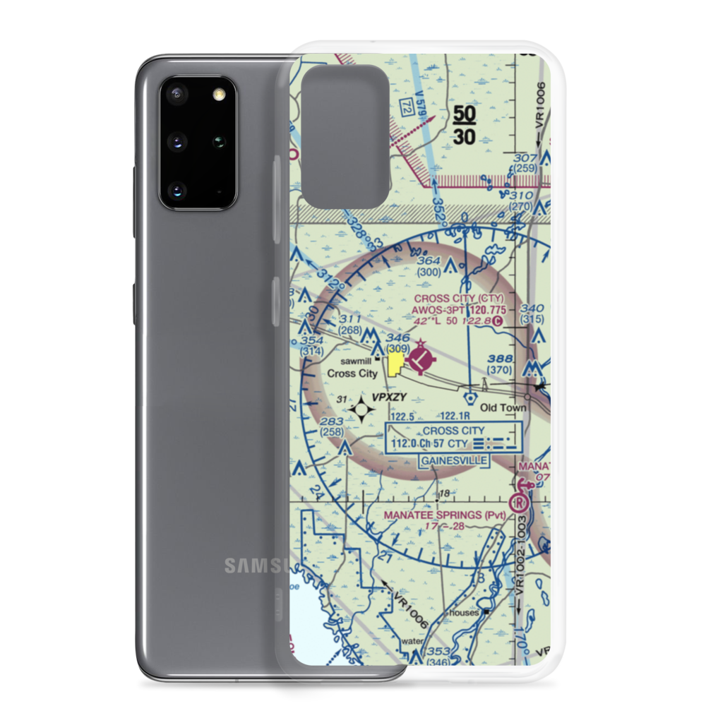 Cross City Airport (CTY) VFR Sectional Samsung Case Samsung Galaxy S20 Plus model shown