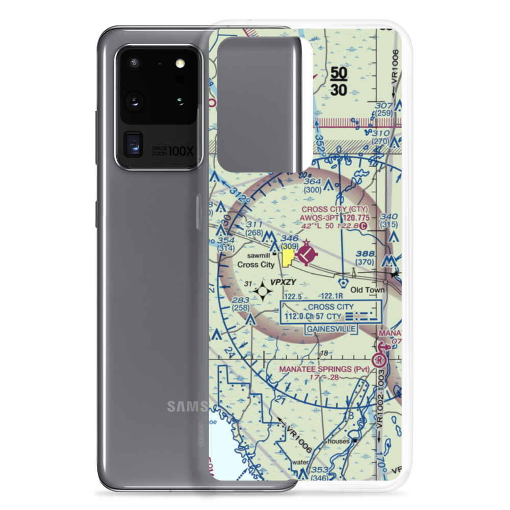 Cross City Airport (CTY) VFR Sectional Samsung Case Samsung Galaxy S20 Ultra model shown