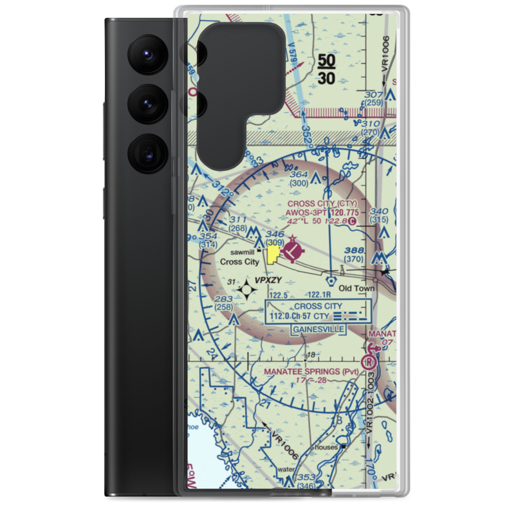 Cross City Airport (CTY) VFR Sectional Samsung Case Samsung Galaxy S22 Ultra model shown