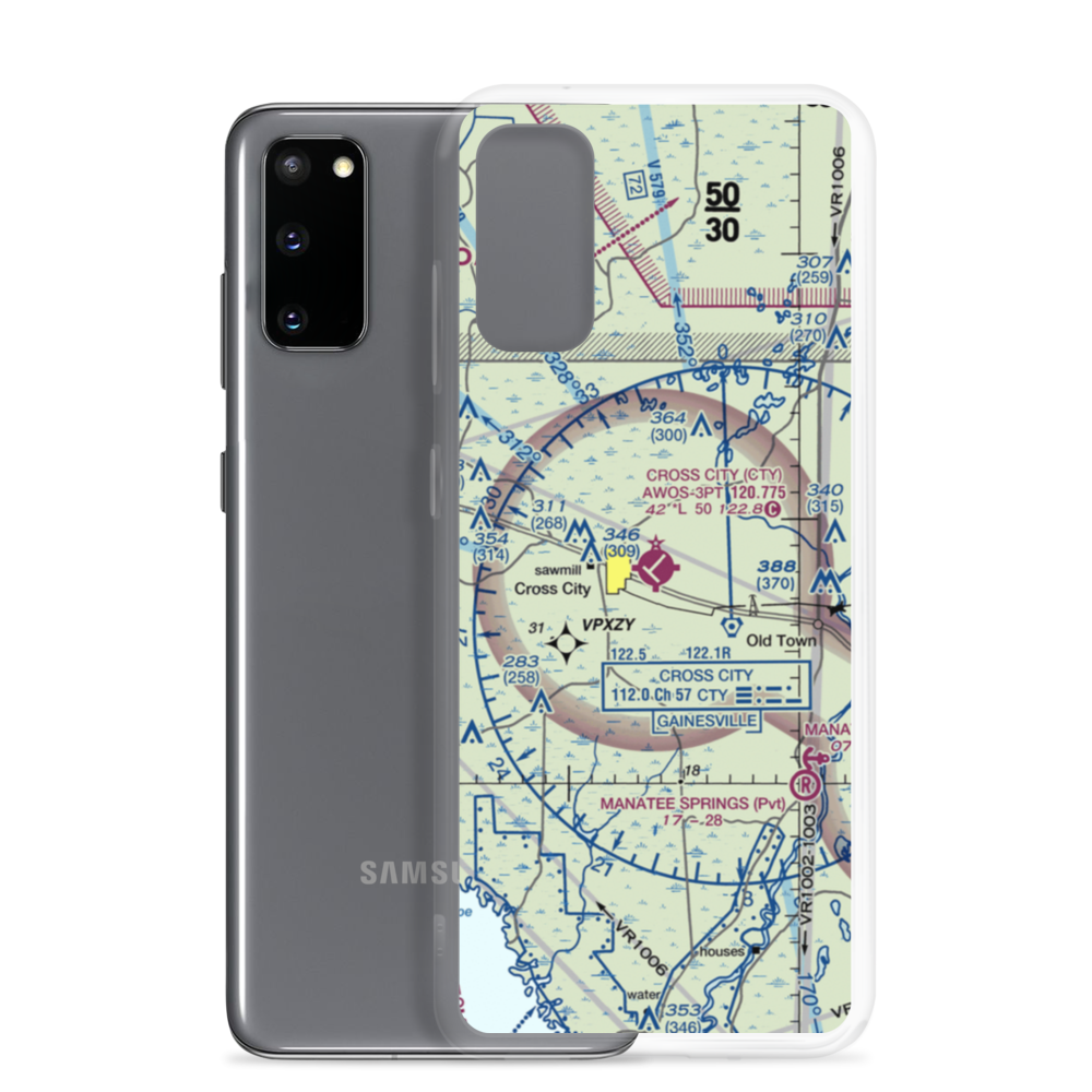 Cross City Airport (CTY) VFR Sectional Samsung Case Samsung Galaxy S20 model shown