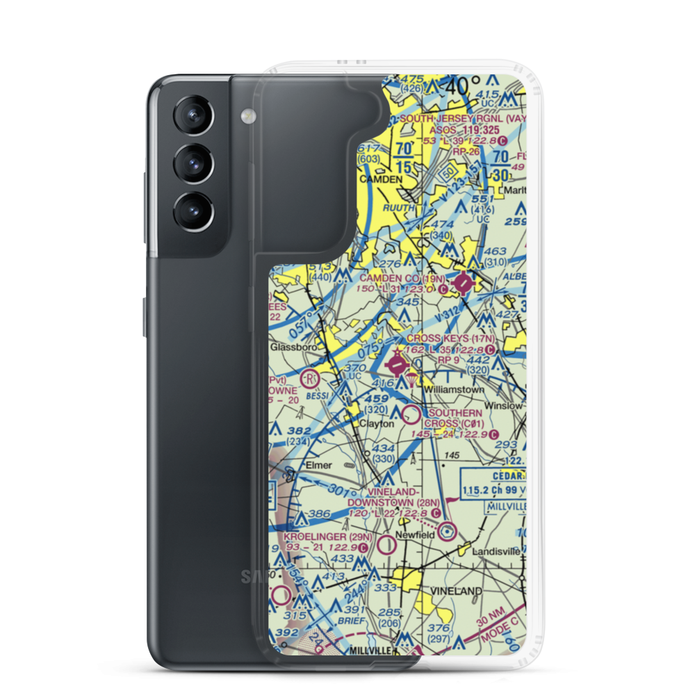 Cross Keys Airport (17N) VFR Sectional Samsung Case Samsung Galaxy S21 model shown