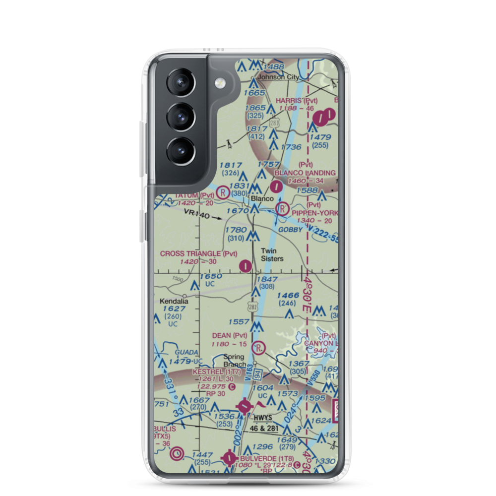 Cross Triangle Ranch Airport (2XS5) VFR Sectional Samsung Case Samsung Galaxy S21 model shown