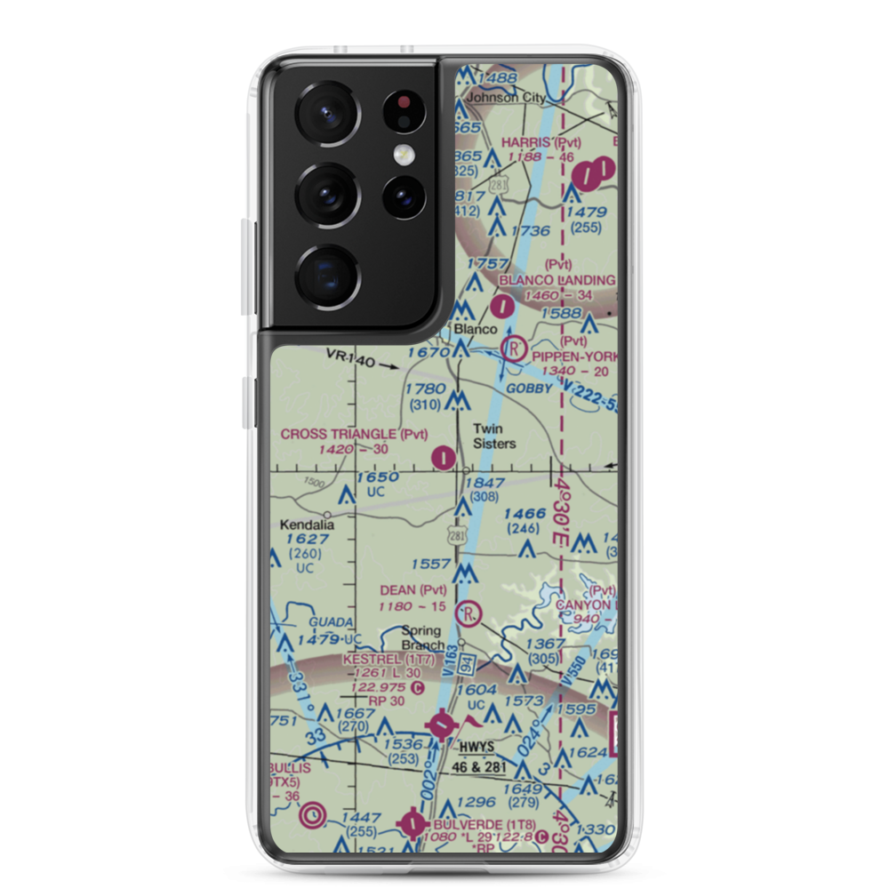 Cross Triangle Ranch Airport (2XS5) VFR Sectional Samsung Case Samsung Galaxy S21 Ultra model shown
