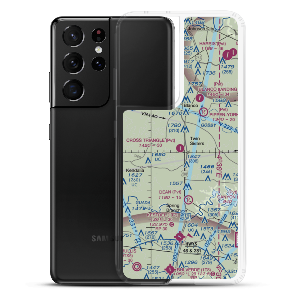 Cross Triangle Ranch Airport (2XS5) VFR Sectional Samsung Case Samsung Galaxy S21 Ultra model shown
