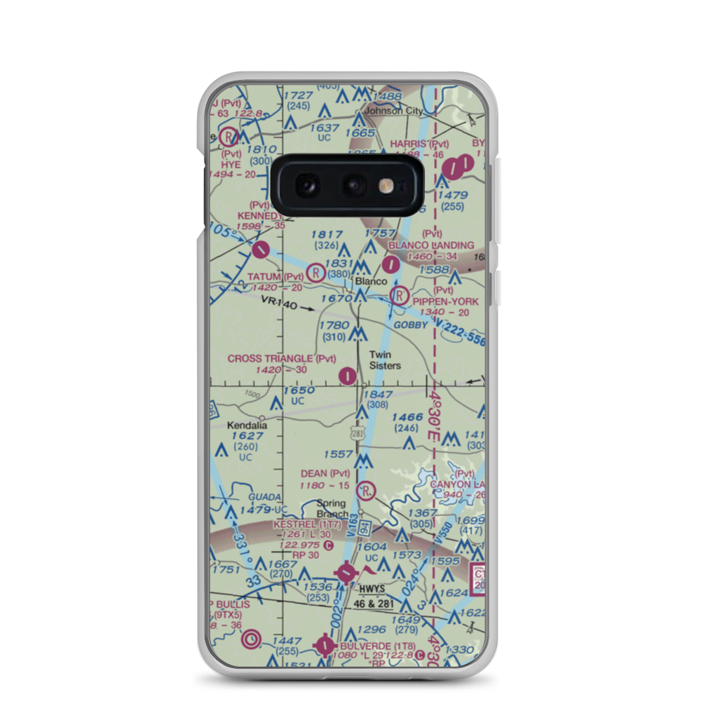Cross Triangle Ranch Airport (2XS5) VFR Sectional Samsung Case Samsung Galaxy S10e model shown