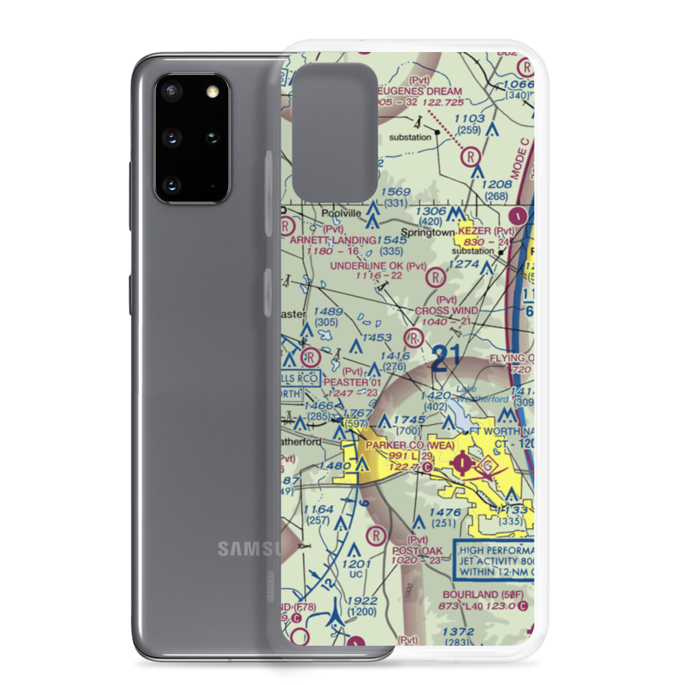 Cross Wind Airport (08TX) VFR Sectional Samsung Case Samsung Galaxy S20 Plus model shown