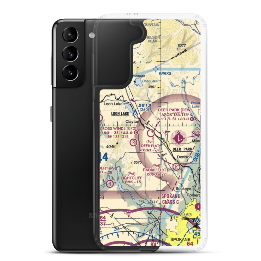 Cross Winds Airport (C72) VFR Sectional Samsung Case Samsung Galaxy S21 Plus model shown