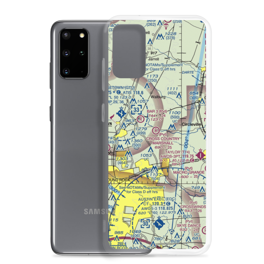 Cross-Country Estates Airport (07TS) VFR Sectional Samsung Case Samsung Galaxy S20 Plus model shown