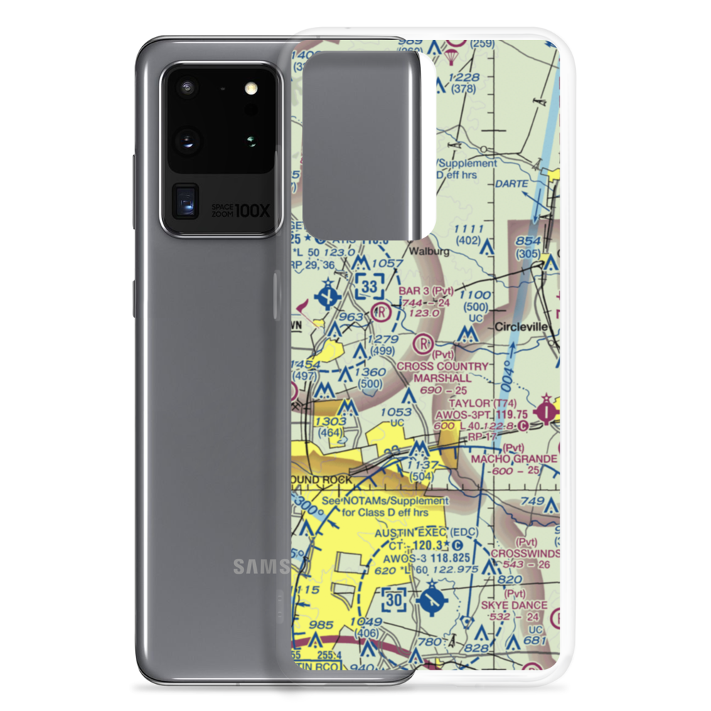 Cross-Country Estates Airport (07TS) VFR Sectional Samsung Case Samsung Galaxy S20 Ultra model shown