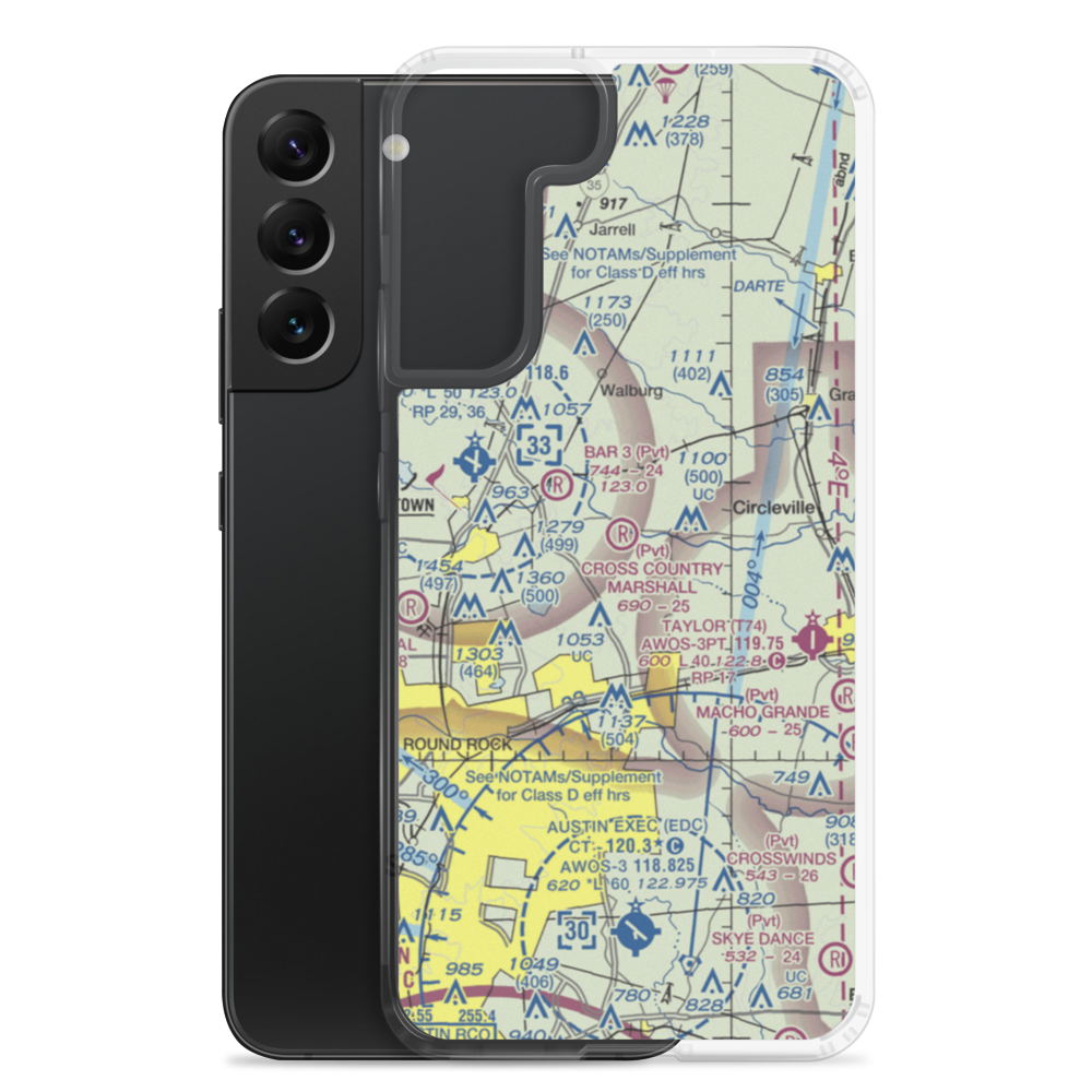 Cross-Country Estates Airport (07TS) VFR Sectional Samsung Case Samsung Galaxy S22 Plus model shown
