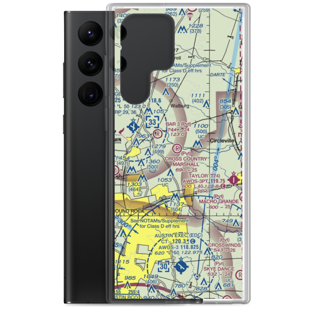 Cross-Country Estates Airport (07TS) VFR Sectional Samsung Case Samsung Galaxy S22 Ultra model shown
